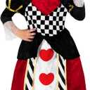 fun shack Queen of Hearts Costume for Girls, Royal Dress Up Outfit, Kids Queen Costume for Parties and Events (Small)