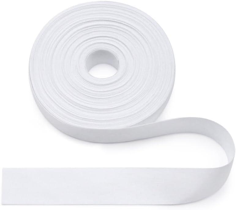SEMINI 100% Natural Cotton White Tape 10 Yards 3/4'' Plain Weave Webbing Ribbon for Edge Binding Sewing Dressmaking Craft (Plain White, 3/4'' 10yards)