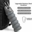 Collapsible Water Bottles Travel water bottle Sports Portable Sport Water Bottle Reusable Water Bottles comes with mountaineering Buckle 500ml silicone Water-proof camping water bottle