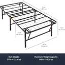 Amazon Basics Foldable Metal Platform Bed Frame, Noise-Free Mattress Foundation with Tool-Free Assembly, 18 Inches High, Sturdy Steel Frame, No Box Spring Needed, Twin Size, Black