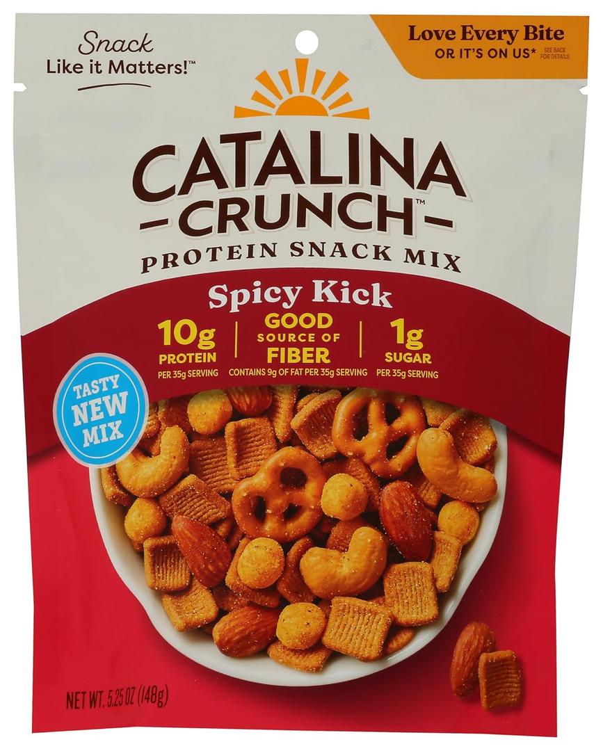 6 x Catalina Crunch Protein Snack Mix with Cheese Crisps - 10g Protein, 1g Sugar per Serving - Good Source of Fiber, Keto, Gluten Free - Spicy Kick, 5.25 Ounce Bag (Pack of 1) (EXP 03/26/27)