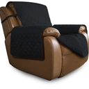 Oversized Recliner Chair Slipcover Reversible Sofa Cover Water Resistant Couch Cover Furniture Protector with Elastic Straps for Pets Dog (Oversized Recliner, Black/Black)