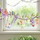 Fairy Party Decorations, Fairy Dcor, Flower Banner for Fairy Birthday, Girls Baby Shower, First Birthday, Garden Party Celebration, Outdoor Indoor Fairy Tale Decorations (1 Pcs, Purple Pink)