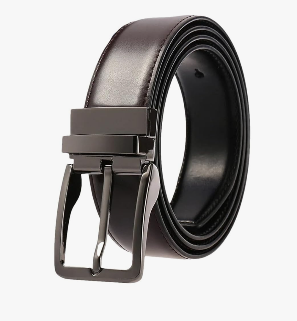 Men's Leather Belt Alloy Pin Buckle Belt 130Cm Reversible Belts Male Business Office Work Belt, Color 603