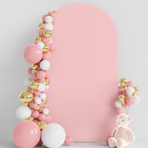 Wokceer 7.2FT Wedding Arch Cover Spandex Fitted Wedding Arch Stand Covers Round Top Blushing Pink Chiara Arch Cover for Birthday Party Ceremony Banquet Decoration