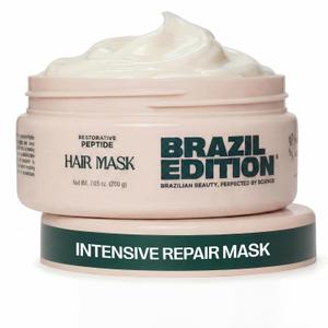 Restorative Peptide Hair Mask Deep Repair in 2 Minutes, Hydration & Shine, Murumuru & Babassu Butters, Hyaluronic Acid, Strengthens & Smooths Hair (7 oz)