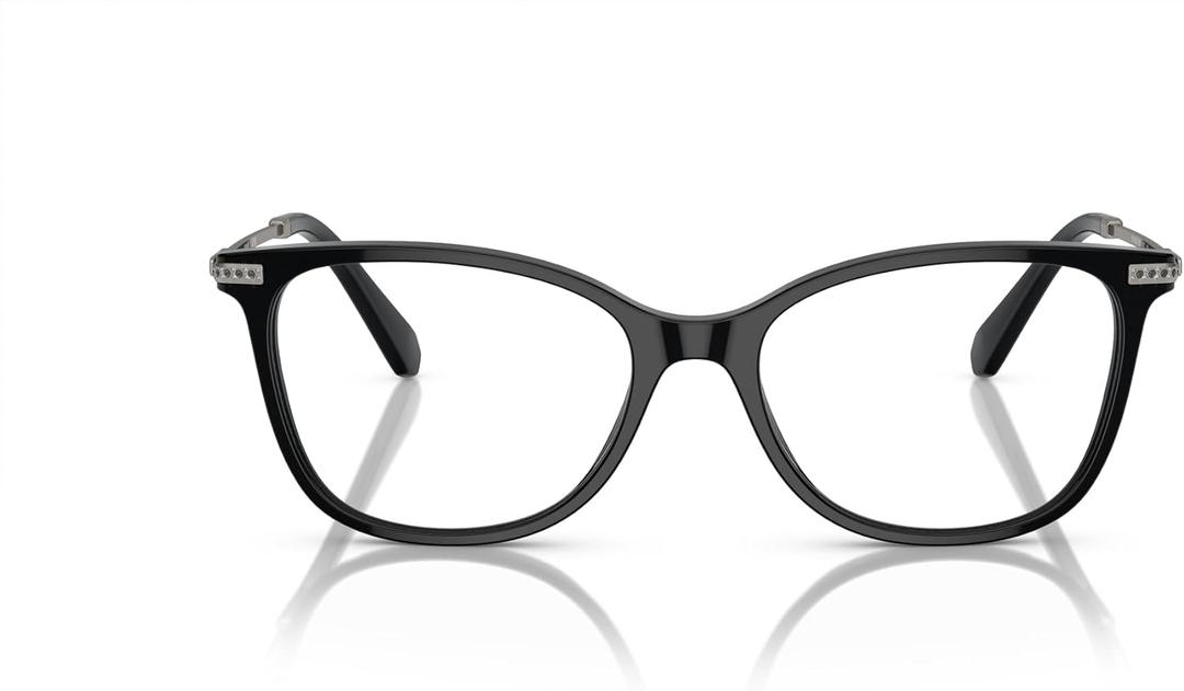 Swarovski Women's Sk2010 Square Prescription Eyewear Frames (Black/Gunmetal/Demo Lens)