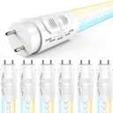 Sunco 6 Pack T8 LED Bulbs 4 Foot, LED Fluorescent Tube Replacement, 4ft LED Tube Light, Ballast Bypass, 18W, 2200 LM, Selectable CCT 3000K/3500K/4000K/5000K/6000K, Single Ended Power, Clear Lens UL.
