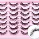 SQYlashes Natural Lashes Wispy Cat Eye False Eyelashes Short - 14 Pairs, G71 2Pcs