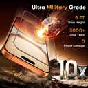 TOCOL for iPhone 17 Pro Screen Protector/iPhone 16 Pro Sceen Protector 6.3 Inch 9H Hardness Military Grade Shatterproof HD Tempered Glass for Full Coverage Protection 2 Pack