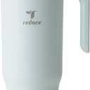 REDUCE Chiller Vacuum Insulated 40 oz Tumbler with Spill-Proof Silicone Straw - Sustainable Tritan Lid with Water Intake Markers - Soft Sit Base Travel Mug - Dishwasher Safe - Crisp Mint