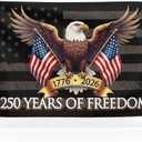 2 x 250 Years of Freedom American Flag 3x5 Ft,250th Anniversary USA 1776-2026, Patriotic Eagle Design Banner