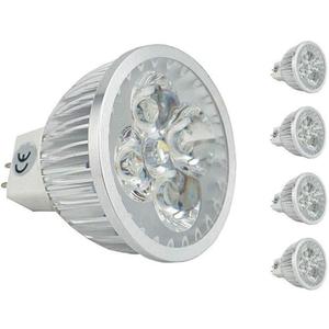 CTKcom 5W MR16 LED Bulbs (4 Pack), 120V G5.3 Base LED Spotlight,Equal to 50W Halogen Bulbs,6000K Cool White 400LM Spotlight for Landscape Accent Recessed Track Lighting Bulbs