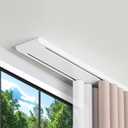 8.2ft Double Row Curtain Tracks Ceiling Mounted, Heavy Duty Silent Sliding Curtain Rails System, Aluminum Alloy Drape Track Set for Room Divider Living Room Bedroom Hospital (White, 2.5m)