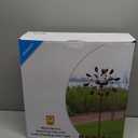 Solar Wind Spinner Multi-Color LED Lighting by Solar Powered Glass Ball with Kinetic Wind Aculptures Dual Direction Decorative Lawn Ornament Wind Mill.