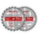 5-1/2" (10mm Arbor) Circular Saw Blades 24T&48T, Carbide Tipped Teeth, Heavy Duty TCT Saw Blades for Cutting Various Wood, Plastic and Composite Materials