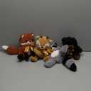 Zomiboo 4 Pcs Woodland Stuffed Animal Jungle Animal Toy Set Including Plush Elk Fox Raccoon Bear Realistic Black Toy Woodland Forest Animals Mini Plush Wild Animals Toys for Valentine's Day Birthday