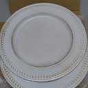 13" Vintage Charger Plates, Beaded Chargers for Dinner Plates Set of 6, Charger Plates Bulk Wedding, White