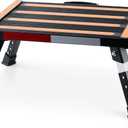 Safety RV Steps, Yagud Height Adjustable Folding Platform Step with 17" X 12" Anti-Slip Surface, Rubber Feet, Handle, Reflective Strips, and T Level, Aluminum RV Step Stool Supports Up to 1000lbs (Black)