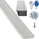 5 Inch Gutter Guard – (Mill Finish，13 PCS-50 Feet Total Length) Premium Aluminum Leaf Protection for Roof Gutters, Heavy-Duty DIY Easy Install, Clog Prevention for Leaves & Debris