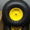 (2 Pack) 15x6.00-6 Tubeless Tire and Wheel, 3" Offset Hub, 3/4" Bearing, 4 Ply, 15x6-6 Replacement Riding Lawn Mower Front Tires, Compatible with 100 and 300 Series John Deere Riding Mowers