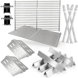 Grill Parts Kit for Weber Genesis 300 330 Series Genesis E330 E310 S310 S330 EP330 S320 E320 EP-310 EP-320 Grill Parts, Stainless Steel Genesis Grates Flavorizer Bars Grill Parts Kit, 4Pcs Burner Tube