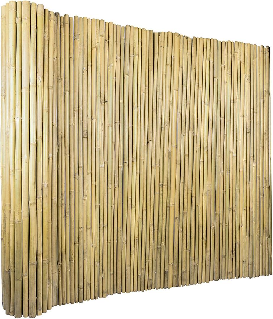 Jollybower 4Ft High x 8 Ft Long x 0.7In D Bamboo Fencing, Natural Bamboo Fence Rolls, Eco-Friendly Privacy Fencing for Outdoor Balcony Patio Garden Border Pool