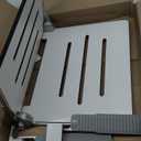 Seachrome Silhouette Comfort Folding Wall Mount Shower Bench Seat with Arms, White Seat with Silver Frame