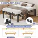 20 Inch Full Size Bed Frame, Double Layer Heavy Duty Bed Frames 4000 lbs Capacity, Metal Platform with Headboard Holes, Round Corner Legs, Mattress Slide Stopper, Easy Assembly