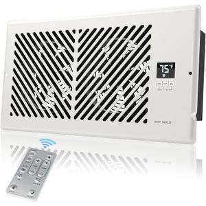 Register Booster Fan for 6x12 Vents, Smart Booster Fan with Thermostat & Remote Control, 10-Speed Control Heating Cooling AC Vent (Fits 5.0-6.25" W x 12-12.4" L Duct Opening)