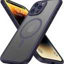 ImpactStrong Magnetic Guard for iPhone 14 Pro Max Case [Camera Protection] [Compatible with MagSafe] Military Grade Protection, Slim Translucent Matte Phone Case, Purple