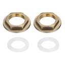 uxcell 2Pcs Brass Lock Nuts Pipe Fitting, G3/8" Female Hex Locknut, Flange Single Hole Faucet Lock Nut with Silicone Washer for Kitchen Basin Sink Plumbing