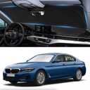 for BMW 5-Series Windshield Sun Shade Sunshade Custom Fit for BMW 5 Series G30 G31 2011-2024 2025 Windshield Cover for 530i, 530e, 545i, 550i 525i, 528xi, Front Window Shield Protector Car Accessories