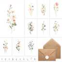 100 PACK Blank Cards with Envelopes, Blank Greeting Cards 4x6, Beautiful Blank Greeting Cards, Elegant Floral Note Cards with Peel-and-Seal Envelopes, Empty Stationary Set For All Occasions