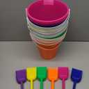 4E's Novelty 9" Large Sand Bucket with Shovel [12 Pack Bulk] Beach Buckets - Beach Toys for Kids & Toddlers, Party Favors Basket Holders, End of Year Student Gifts from Teacher