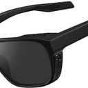 STGATN Mens Polarized Sports Sunglasses with Side Shield & Vent Square Frame UV Protection for Outdoor Activities (Black Frame Grey Lens)