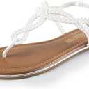 DREAM PAIRS Women's Flat Sandals Dressy Summer Stappy Comfortable Ankle Elastic T-Strap Beach Thong Sandals (11)