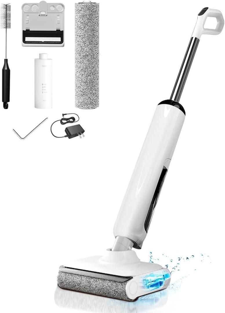 Vacuum Mop, 23KPa Wet Dry Vacuum Cleaner, 180 Lay-Flat Design with Edge Cleaning, Self-Cleaning Vacuum Mop Combo for Hard Floors, Up to 35 Min Runtime, LED Display & Voice Prompts