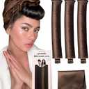 Grande Heatless Curls Overnight Rods No Heat Hair Curlers to Sleep Jumbo Foam Large Hair Rollers for Long Short Hair Heatless Curling Rod Set with Satin Wrap for Sleeping Brown