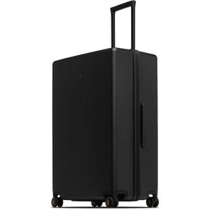 LEVEL8 Checked Luggage, Large Hardside Suitcases with Wheels 28 Inch Luggage, Luminous Textured Lightweight Hard Shell Suitcases Locks Tsa Approved, Black
