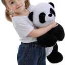 JellyMallow 5 lbs 24 inches Panda Weighted Stuffed Animals, Cuddly Weighted Panda Plush Pillow Giant Plushie Ideal Gift for Adults & Kids
