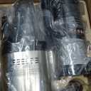 AMZCHEF Cold Press Juicer, Juicers Machines - 5.4" Large Feed Chute for Whole Fruits & Vegetables, Stainless Steel Slow Masticating Juice Easy to Clean, Large Auger, Triple Strainers, Silver