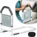 Bed Rails for Elderly Adults Safety with Storage Pocket, Adjustable Height Bed Assist Rails for Seniors & Patients, Fits All Beds Except Electric/Adjustable/Lift Bed, Tool-Free Assembly