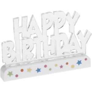 Dazzling Flashing Happy Birthday Cake Decoration - 3.25" x 4.75" (1 Count) - Perfect Celebration Centerpiece
