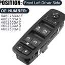 X AUTOHAUX 04602533AF Front Left Driver Side Car Power Window Switch for Dodge Journey R/T, SE, SXT 2009-2010 for Dodge Grand Caravan C/V, SE, SXT 2008 2010
