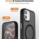 PinLiSheng Magnetic for iPhone 12 Mini Case [Metal Camera Frame&Buttons] [Mil-Grade Drop Protection] Shockproof Slim Translucent Matte Protective Phone Case, Black