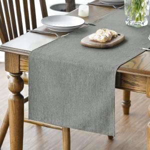 Artoid Mode Light Grey Table Runner, Seasonal Washable Kitchen Dining Table Decoration for Home Party Decor 13x90 Inch