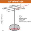 Hand Towel Holder, Stainless Steel Countertop Towel Stand for Bathroom, S-Shape Free Standing Towel Rack Bar Holds 2 Towels for Kitchen, Brushed Nickel