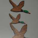 Wenqik 3 Size Mallard Duck Wall Art Wooden Ducks Wall Decor Rustic Flying Birds Decor Carved for Home Living Room Bedroom Office(Normal Size,Green)