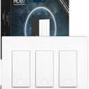 MOES Zigbee 3 Way Light Switch, 3 Gang Smart Wall Switches Single Pole, Require Neutral Wire, Support Remote Control, Compatible with Alexa/Google Assistant, White